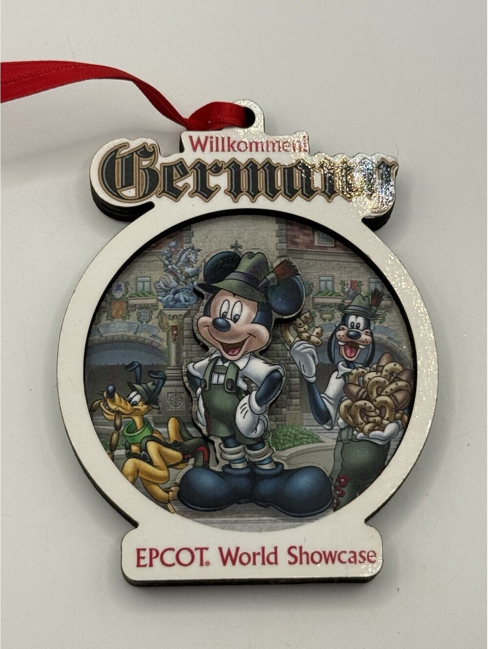DISNEY PARKS EPCOT MICKEY GERMANY WILLKOMMEN! DISC ORNAMENT